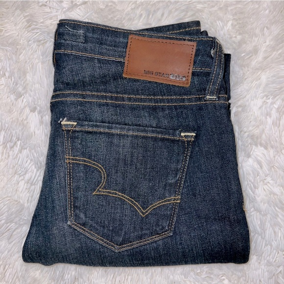 Big Star 1974 Brigette Slim Straight Dark Denim Jeans Size 28R - Picture 5 of 10